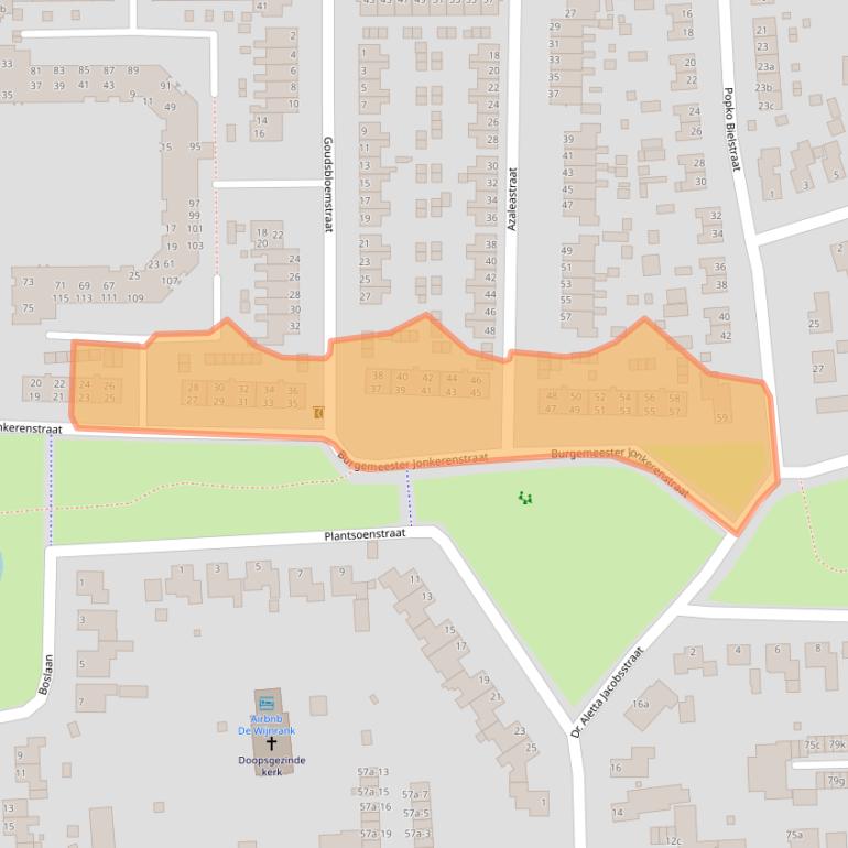 Kaart van postcodegebied 9611EG.