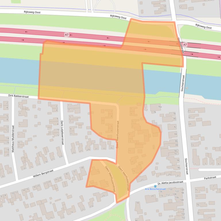 Kaart van postcodegebied 9611EP.