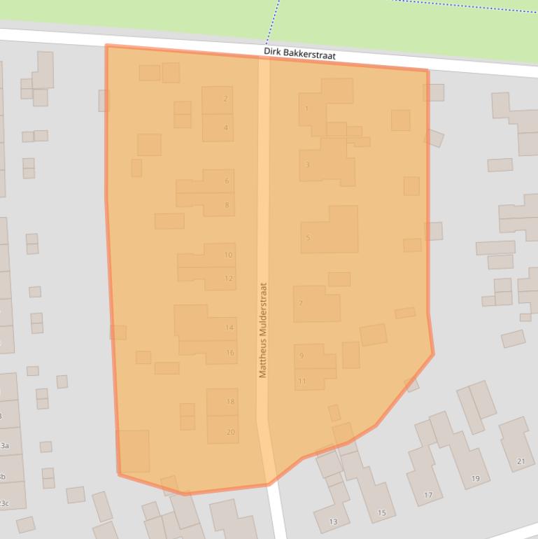 Kaart van postcodegebied 9611EW.