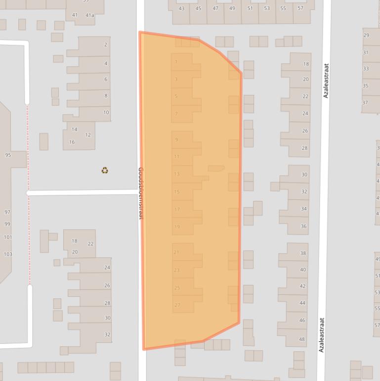 Kaart van postcodegebied 9611GD.