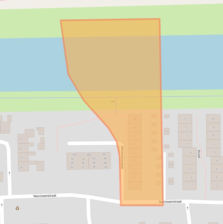 Kaart van postcodegebied 9611GJ.