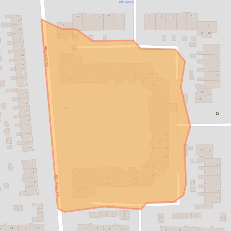 Kaart van postcodegebied 9611GL.