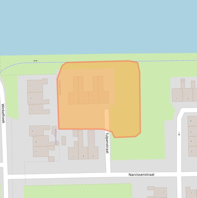 Kaart van postcodegebied 9611GX.