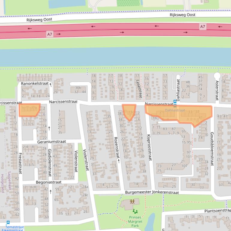 Kaart van postcodegebied 9611HA.