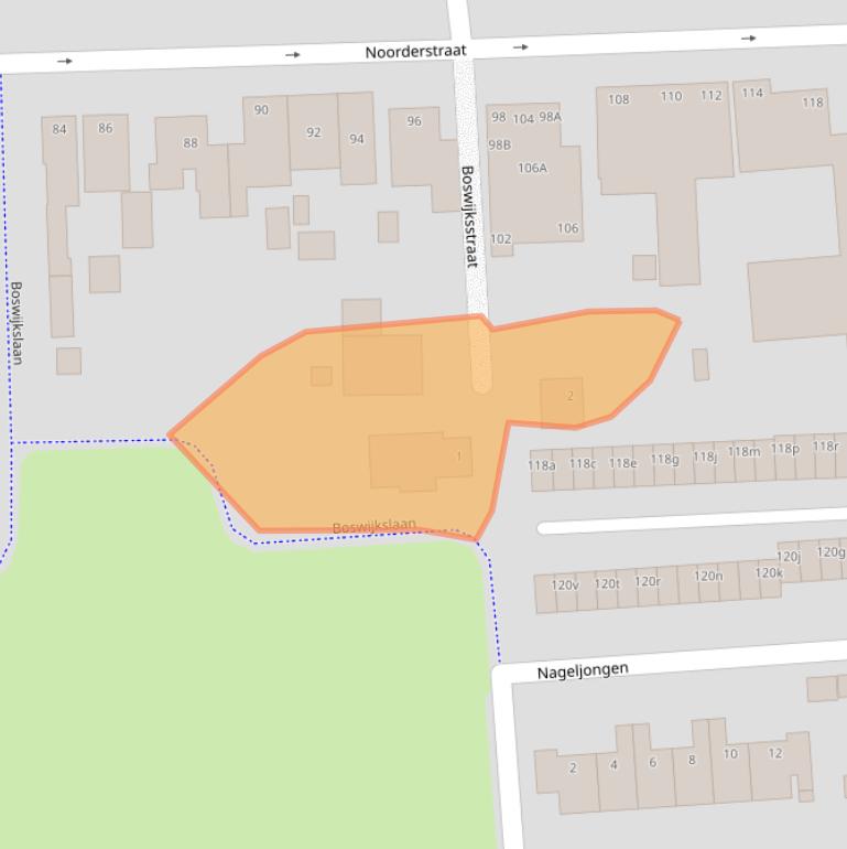 Kaart van postcodegebied 9611HW.
