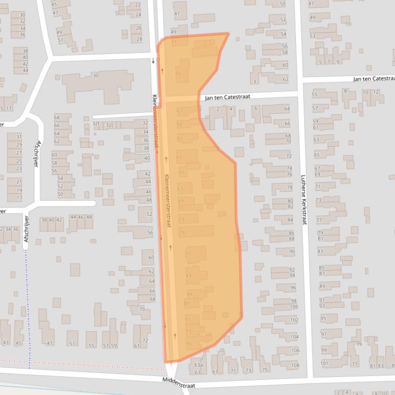 Kaart van postcodegebied 9611JB.