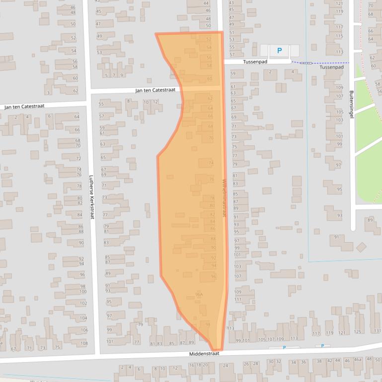 Kaart van postcodegebied 9611JX.