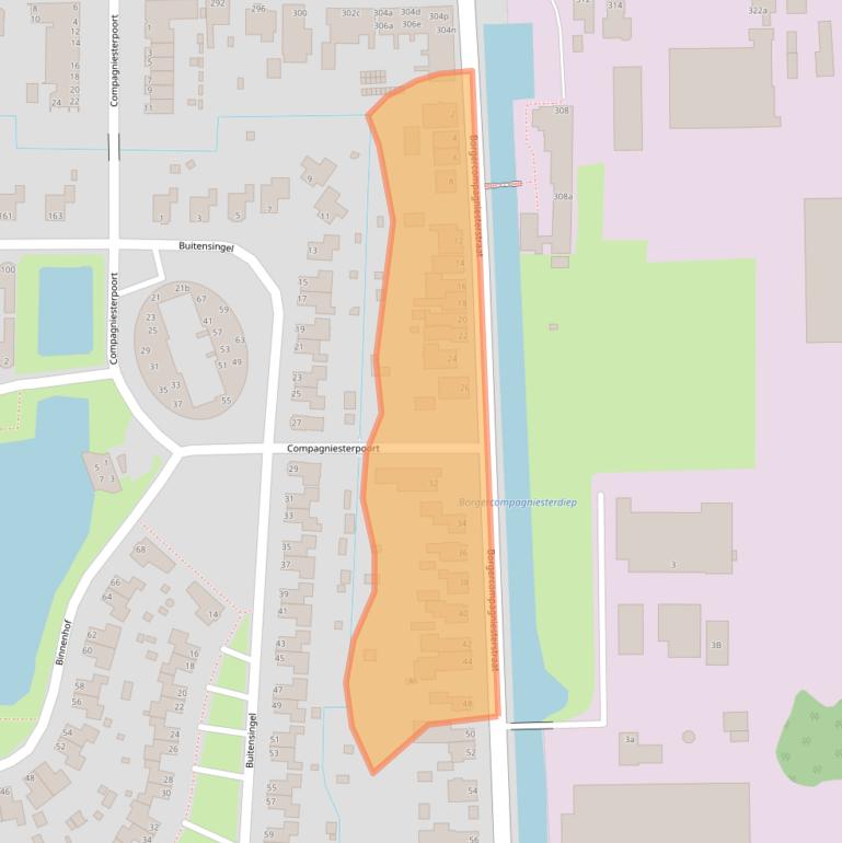 Kaart van postcodegebied 9611KB.