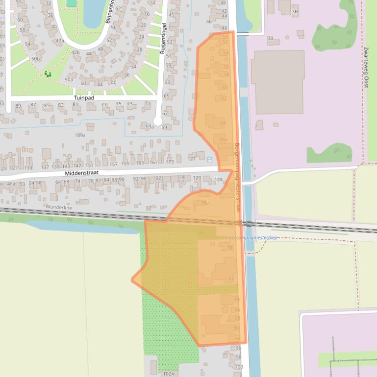 Kaart van postcodegebied 9611KC.