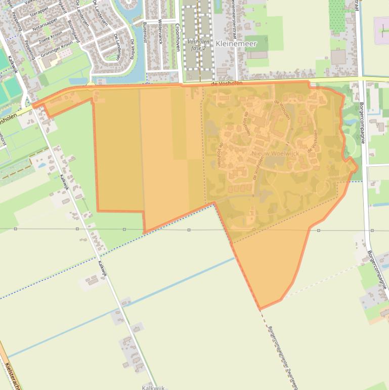 Kaart van postcodegebied 9611KR.