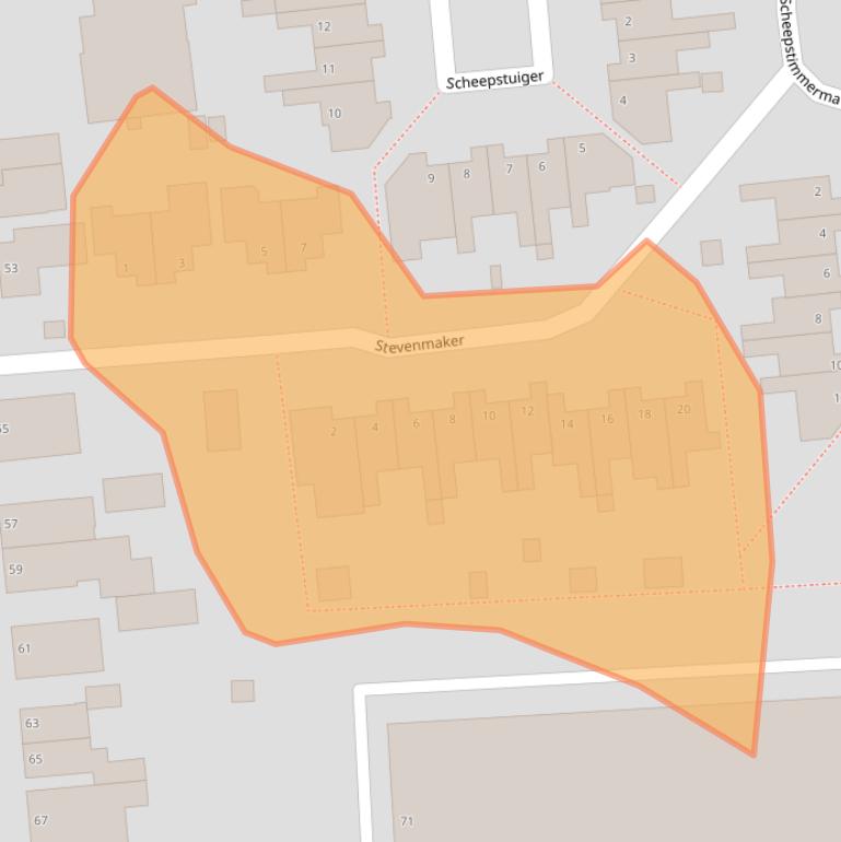 Kaart van postcodegebied 9611LA.