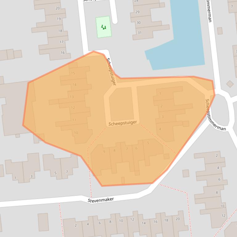 Kaart van postcodegebied 9611LB.