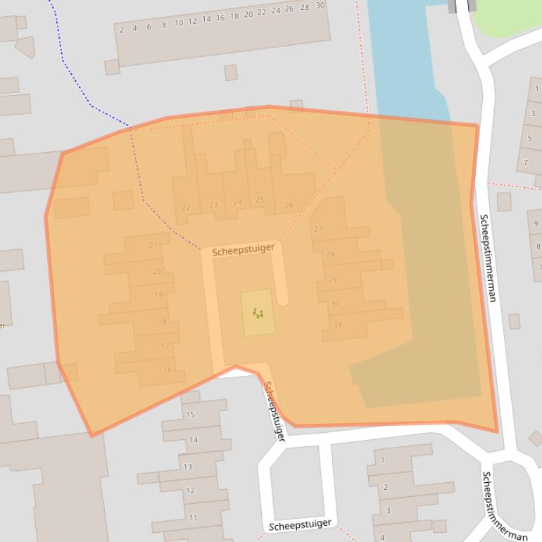 Kaart van postcodegebied 9611LC.