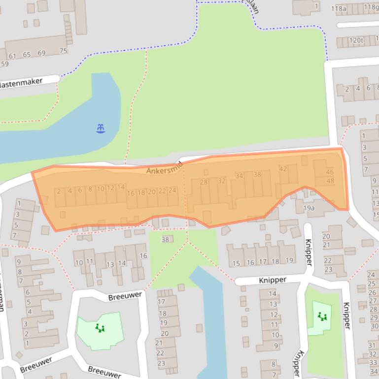 Kaart van postcodegebied 9611LT.