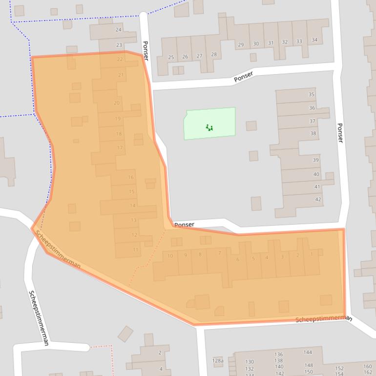 Kaart van postcodegebied 9611MC.