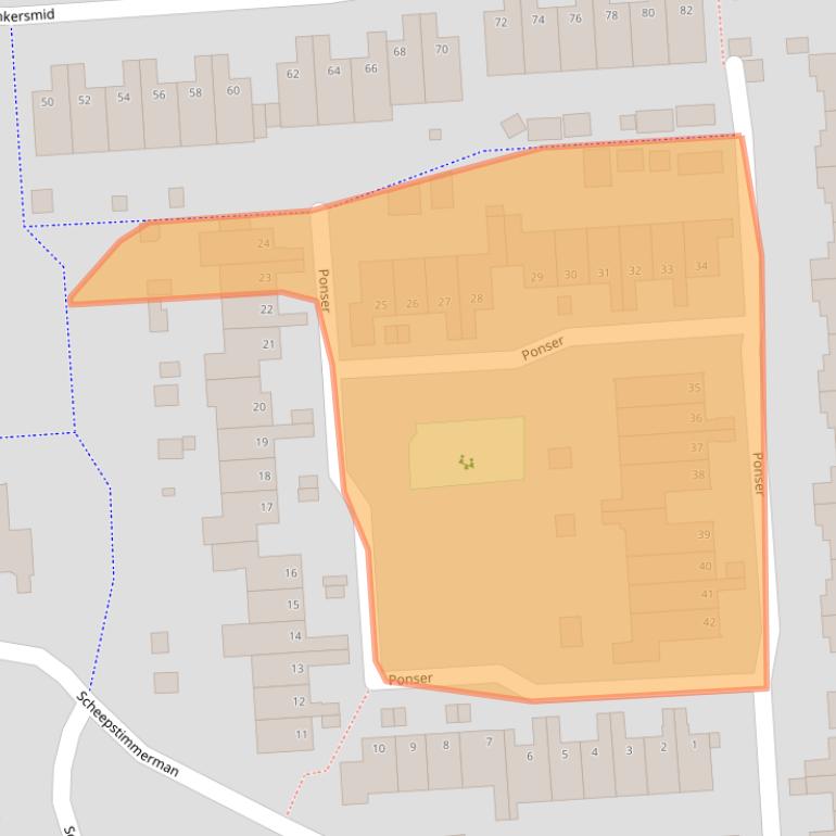 Kaart van postcodegebied 9611MD.