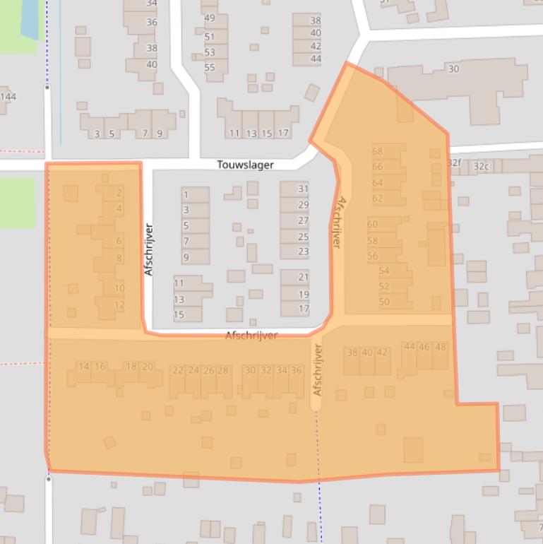 Kaart van postcodegebied 9611MH.