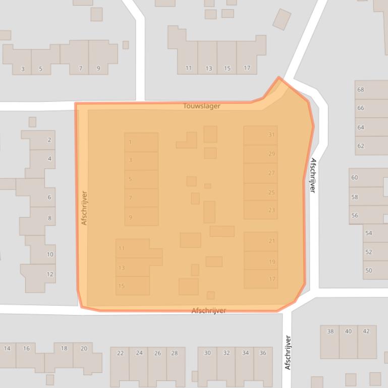 Kaart van postcodegebied 9611MJ.