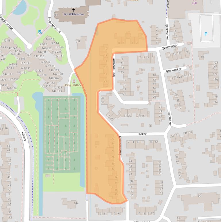 Kaart van postcodegebied 9611MS.