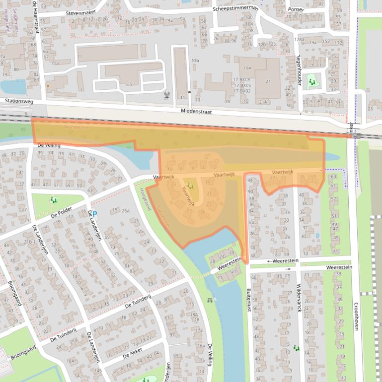 Kaart van postcodegebied 9611SB.