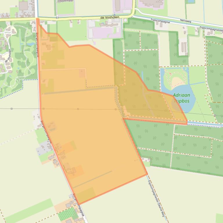 Kaart van postcodegebied 9611TA.