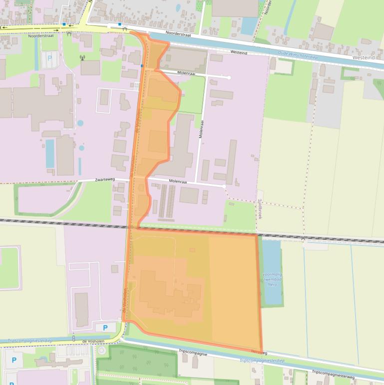 Kaart van postcodegebied 9611TG.