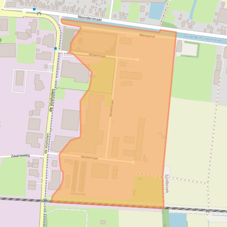 Kaart van postcodegebied 9611TH.