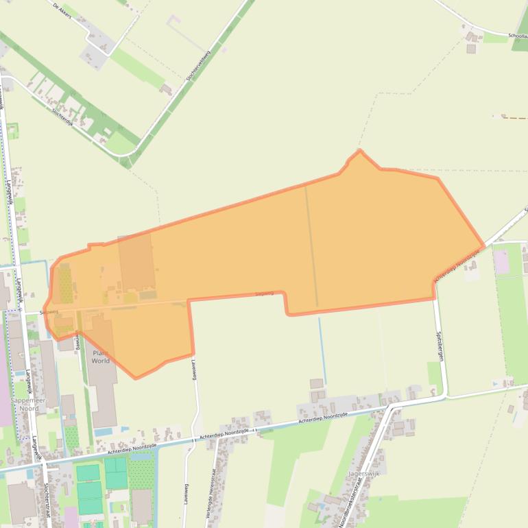 Kaart van postcodegebied 9611TJ.