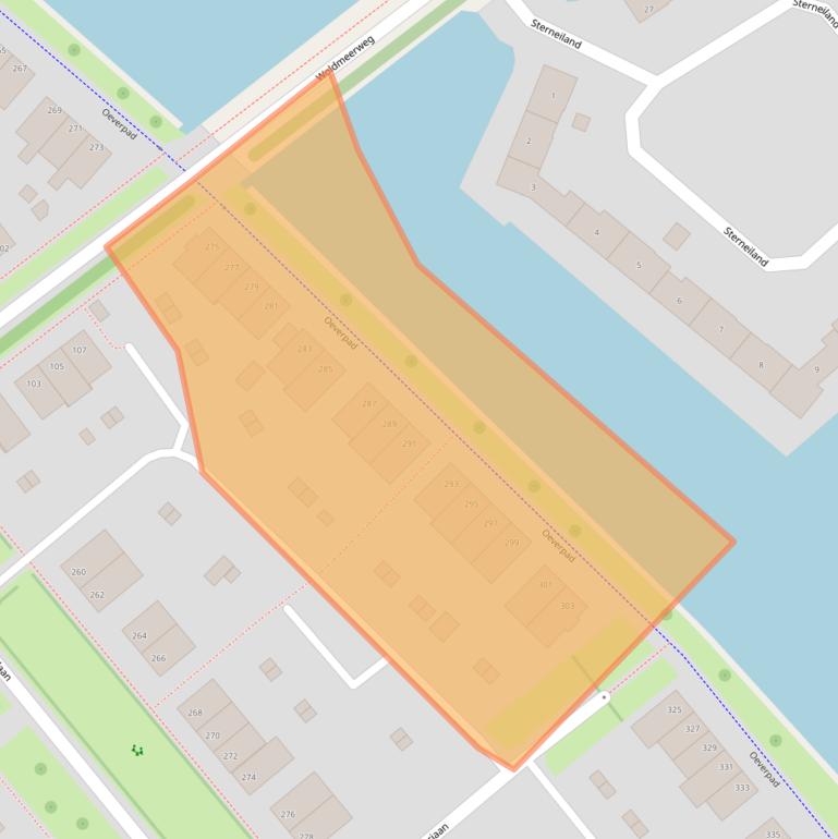 Kaart van postcodegebied 9613AD.