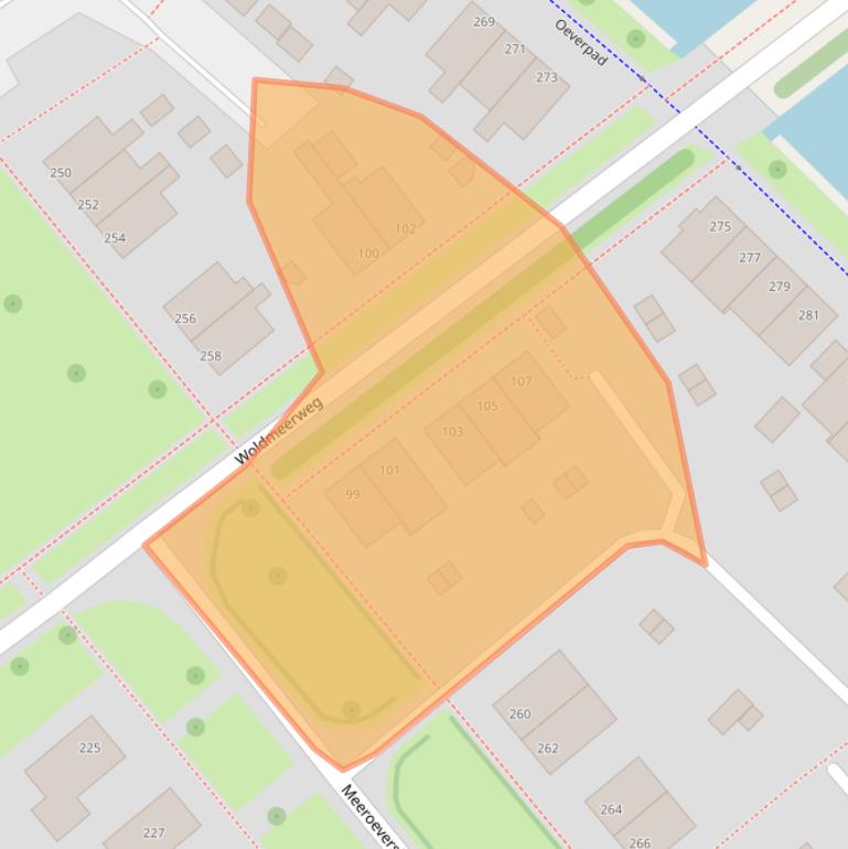 Kaart van postcodegebied 9613AG.