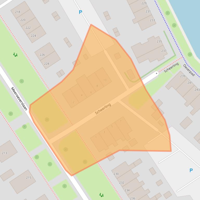 Kaart van postcodegebied 9613AJ.