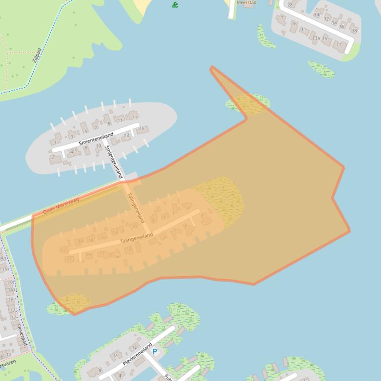 Kaart van postcodegebied 9613AT.