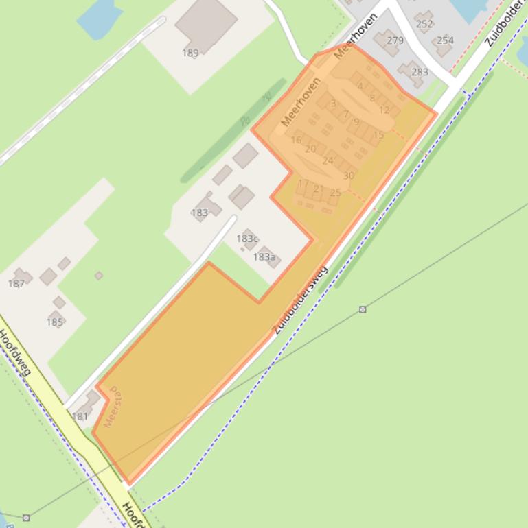 Kaart van postcodegebied 9613AZ.