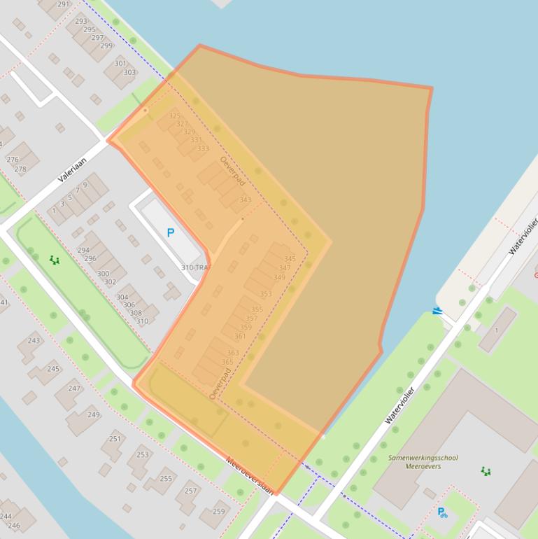 Kaart van postcodegebied 9613BA.