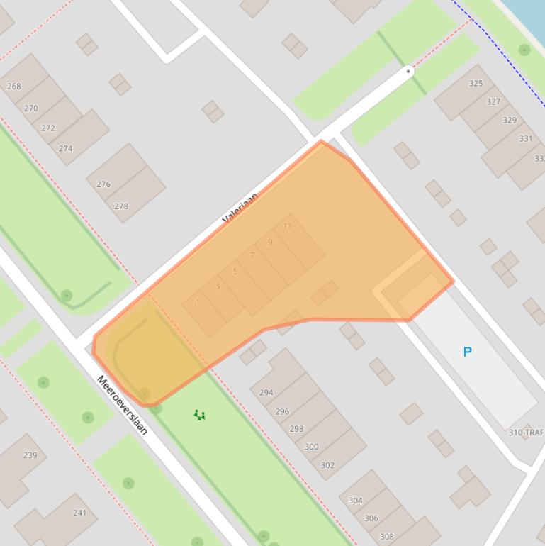 Kaart van postcodegebied 9613BB.