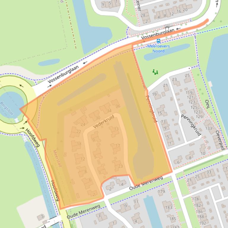 Kaart van postcodegebied 9613BE.