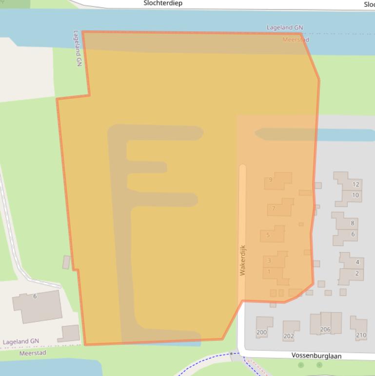 Kaart van postcodegebied 9613CA.