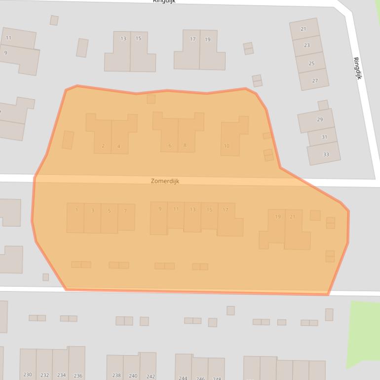 Kaart van postcodegebied 9613CD.