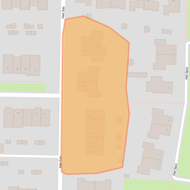 Kaart van postcodegebied 9613CJ.
