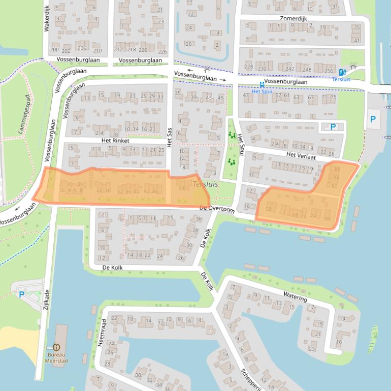 Kaart van postcodegebied 9613CL.