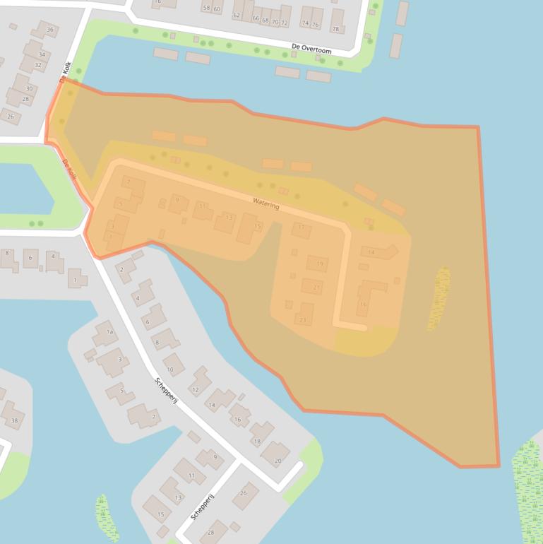 Kaart van postcodegebied 9613CT.