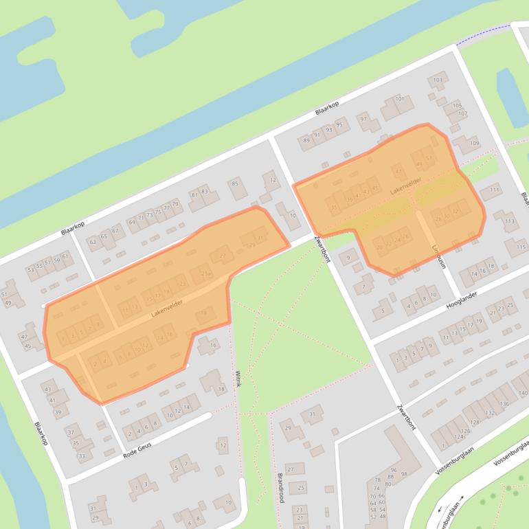 Kaart van postcodegebied 9613DC.