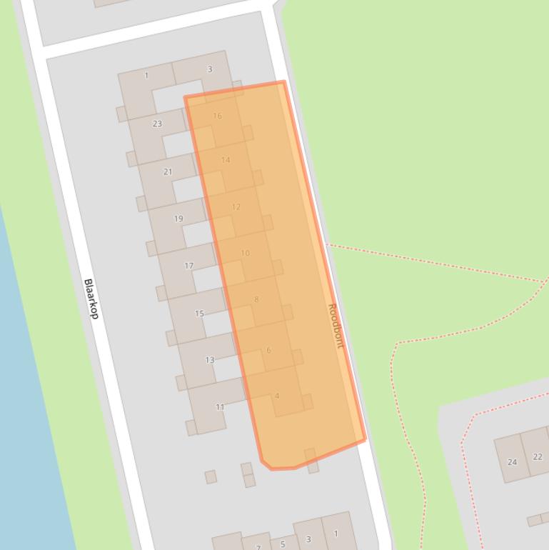 Kaart van postcodegebied 9613DD.
