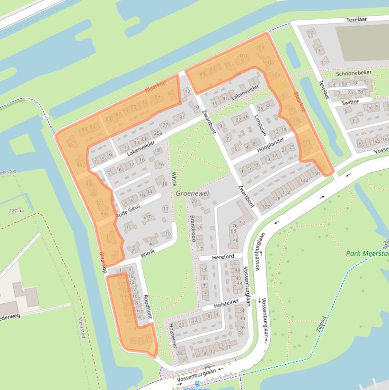 Kaart van postcodegebied 9613DE.