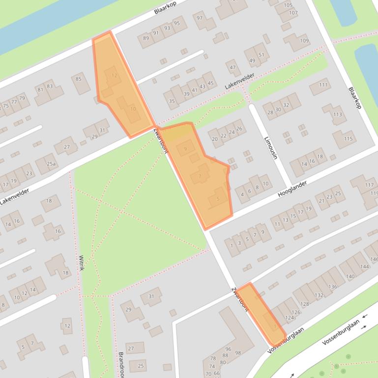 Kaart van postcodegebied 9613DG.