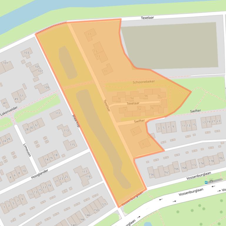 Kaart van postcodegebied 9613DH.