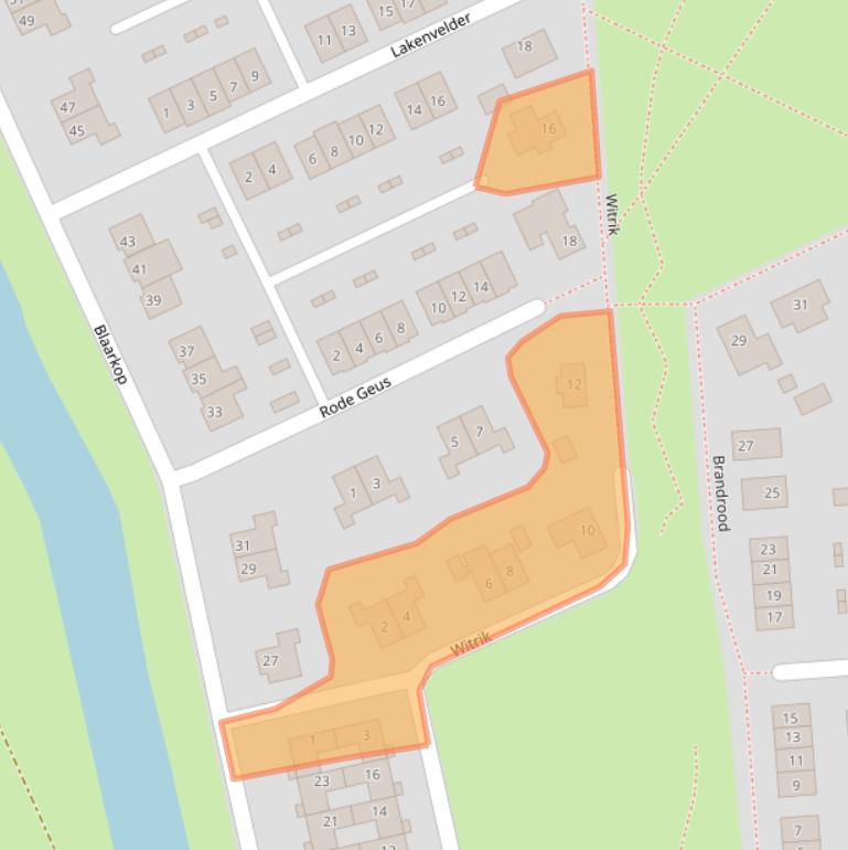 Kaart van postcodegebied 9613DK.