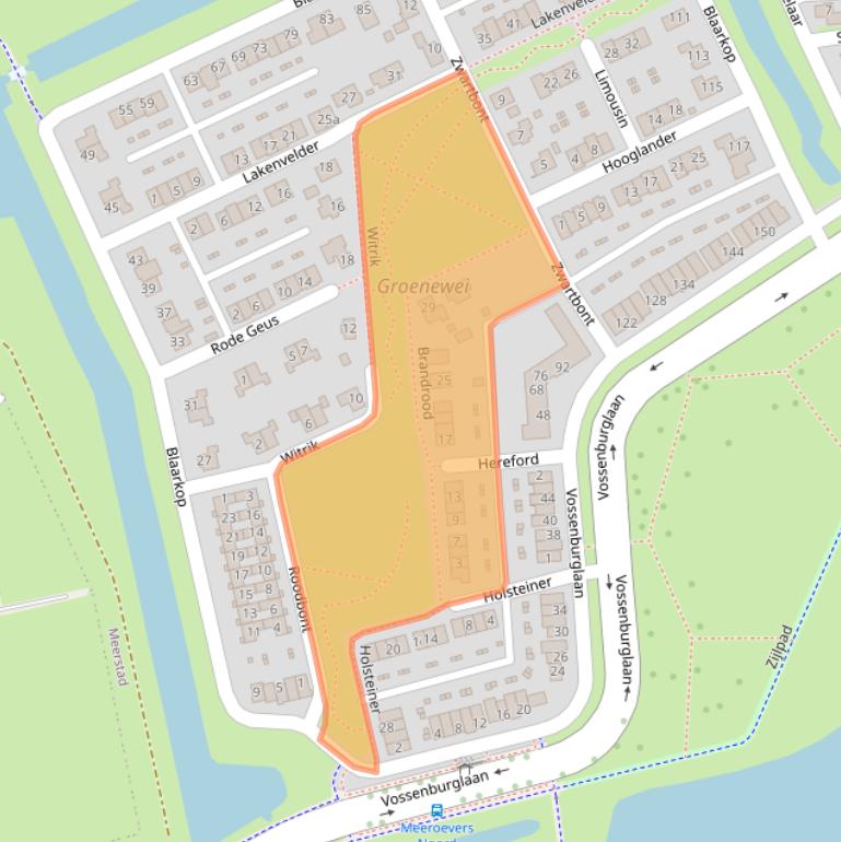 Kaart van postcodegebied 9613DL.