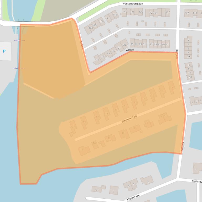 Kaart van postcodegebied 9613EH.