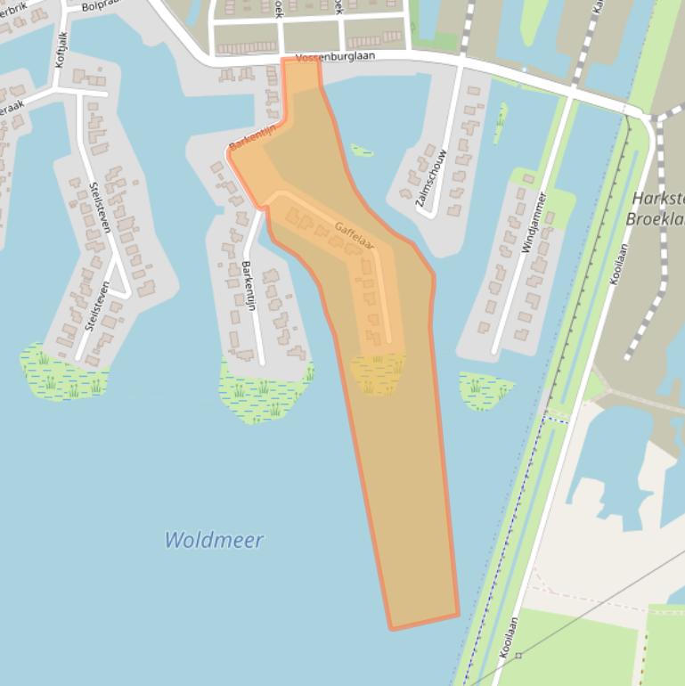 Kaart van postcodegebied 9613GL.